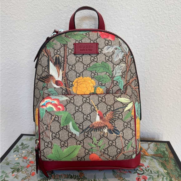 Gucci Other - Gucci GG Supreme Monogram Tian Web Small Backpack